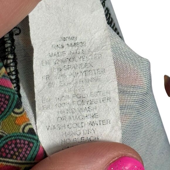 Onzie Hot Yoga Orange Multi Pura Vida Side Split Hem Flowy Pant - Picture 8 of 9